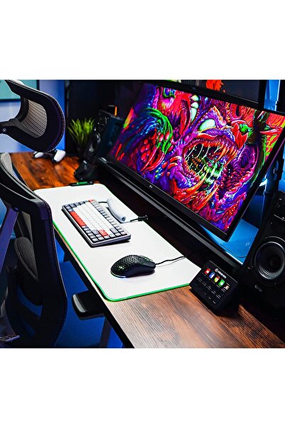 Xrades Beyaz RGB Mousepad 80x30 cm 13 farklı renk modu Su geçirmez oyuncu gaming XL mausepad
