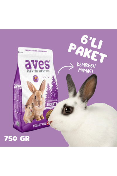 AVES Premium Kemirgen Yemi 750gr 6Lı