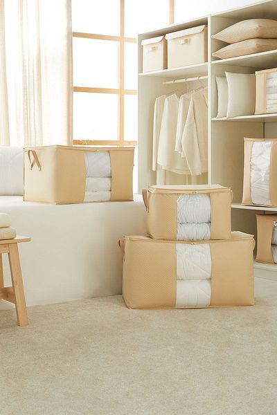 Ocean Home Textile Πουλόβερ 3 τεμαχίων με μοτίβο ψαροκόκαλου σε μπεζ χρώμα