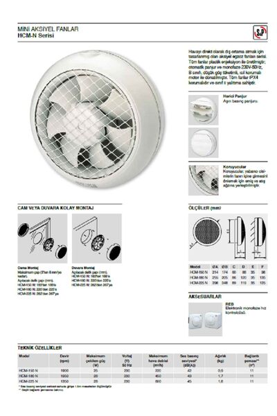 AFS HCM 180-N CAM TİPİ FAN
