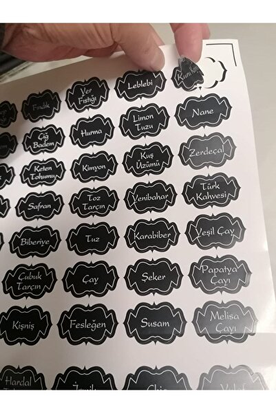 WITH YOU 02 98 Li Baharat Bakliyat Kuruyemiş Kavanoz Sticker Etiket 4.2x2.4 Cm