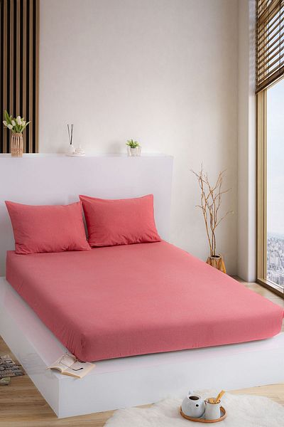 KetraHome |   Maljuna Bohemo |   Plain Red Elastic Sheet Set