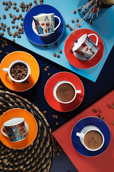 Kütahya Porselen Toledo 6-piece Coffee Set - 12 Pieces, Personality 10910