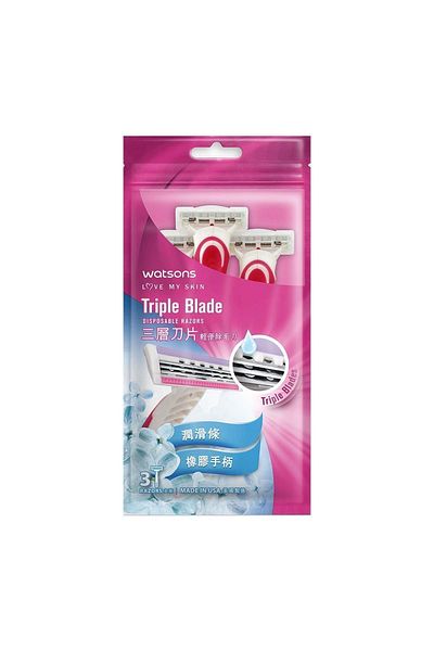 Watsons Disposable Women's Razor 3 Pieces with 3 Blades