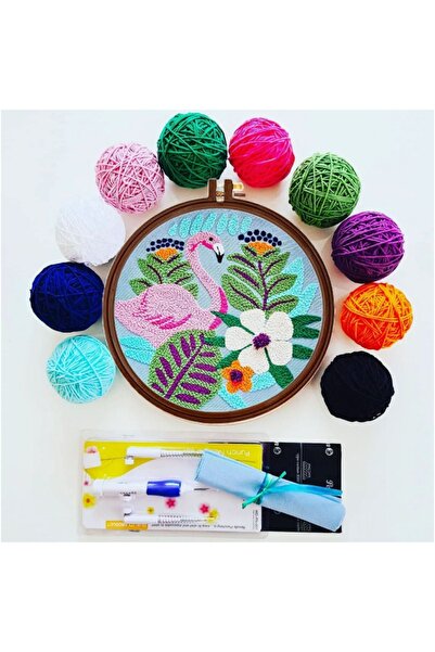 kecelemecele punch Punch Nakışı Başlangıç Hobi Seti Flamingo