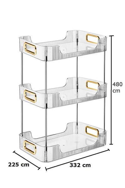 DEYHOME 3 Tier Makeup Cosmetic and Jewelry Organizer Multi-Purpose Organizer Shelf