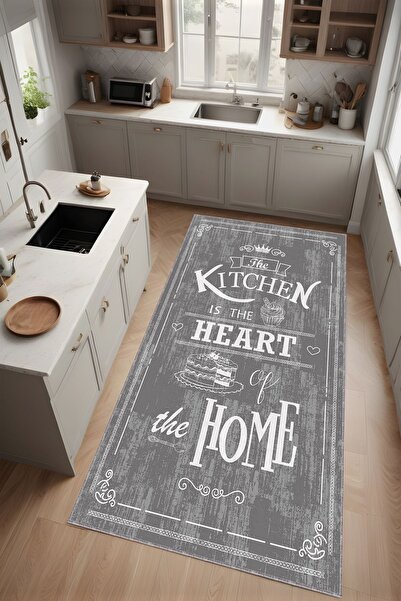 Noble Halı Dijital Baskı Kitchen Yazılı Dekoratif Modern Makinada Yıkanabilir...