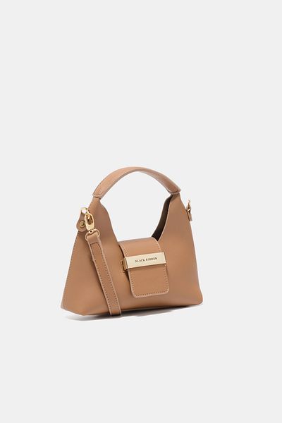 Black Ribbon Victoria Mini Camel - Geantă mică de umăr