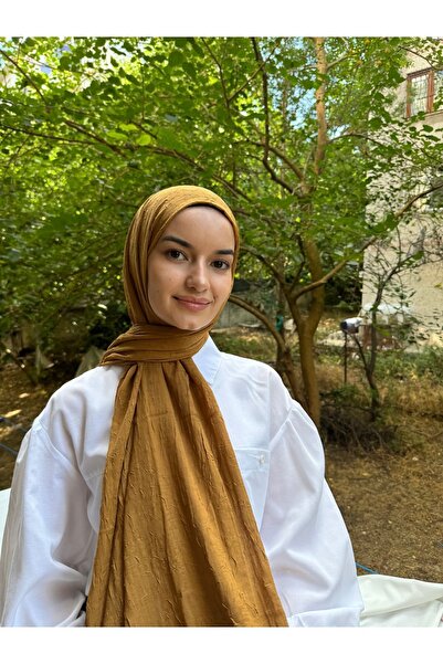 shalby Bambu Crash Şal Tesettür Hardal