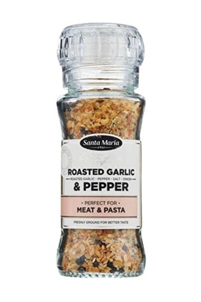 IKEA Kavrulmuş Sarımsak ve biber baharatı 80g - Seramik değirmenli tekrar doldurulabilir Cam kavanoz