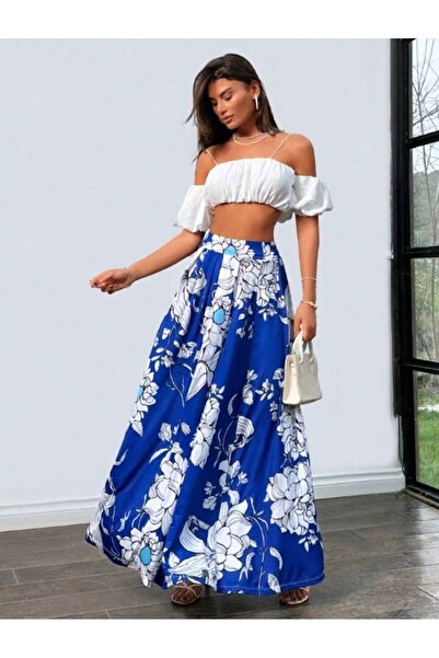 modaserdem Floral Printed Women'sMaxiSkirt