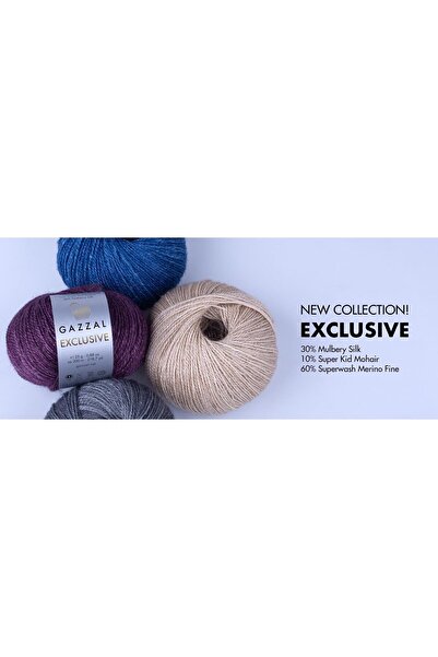 Gazzal Exclusive Yün Kaşmir Moher Karışımlı Örgü Ipi (25 GR) - 9908