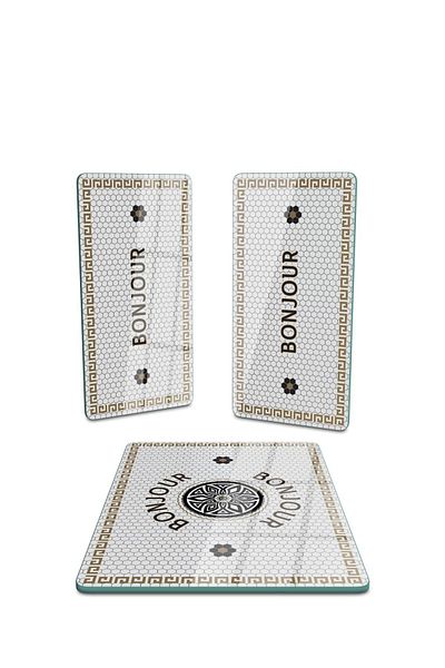 Decovetro Bon Appetit - Set of 3 Rectangular Glass Serving Plates