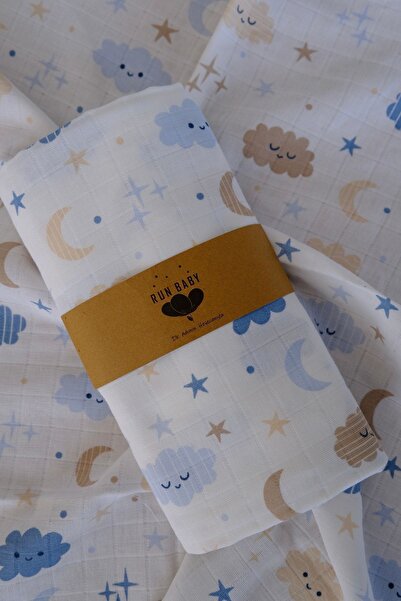 runbaby 100x120cm Oeko-tex Certified Baby Muslin Blanket - Cloud