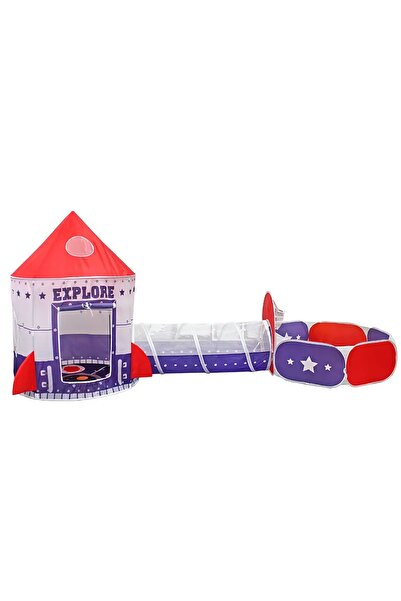 MJ TOYS Roket Çocuk Oyun Çadırı, 3'ü Bir Arada, Top Havuzu, Oyun Çadırı, Oyun...