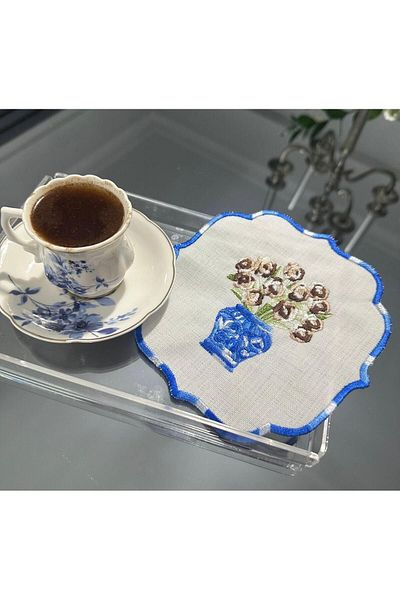 LİNDA MİA Blue Blanc Single Cocktail Napkin