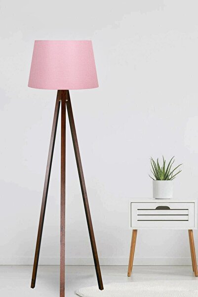 MODA35 3 Ayaklı Lambader Konik Pembe Kahve LY594