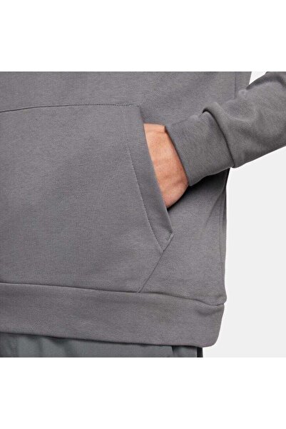 Nike Dri Fit Hoodie Pullover Erkek gri kapüşonlu  spor  Sweatshirt fn3285
