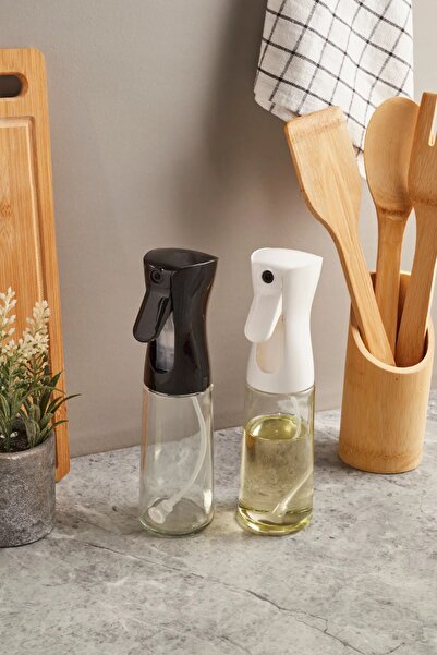 B.A.Y.NUVOLA Sprey Yağdanlık Sıvı Yağ Spreyi Yağlık Air Fryer Da Yağ Tasarruf Edin Zeytinyağı Için Siyah 300ml
