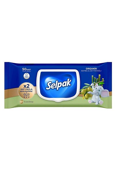 Selpak Organic Bamboo & Olive Oil Extract Wet Wipes 3 Packs of 50