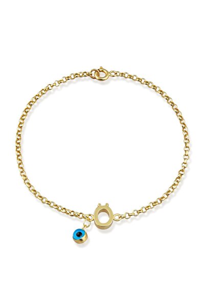 Altınkesesi 14 Ayar Altın Göz Sallantılı Harf Bileklik(Ö)