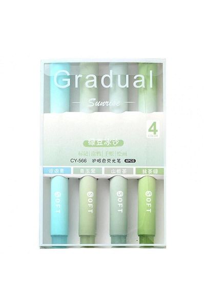 Need Gradual Green Soft Colors 4-Piece Highlighter Set