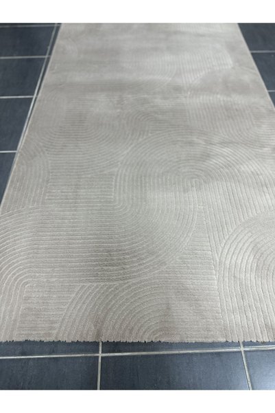 Merinos Leaf Joy Kaymaz Taban Rölyef Bej Halı
