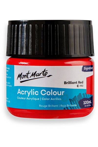 Mont Marte Akrilik Renkli Boya 100 ml - Parlak Kırmızı