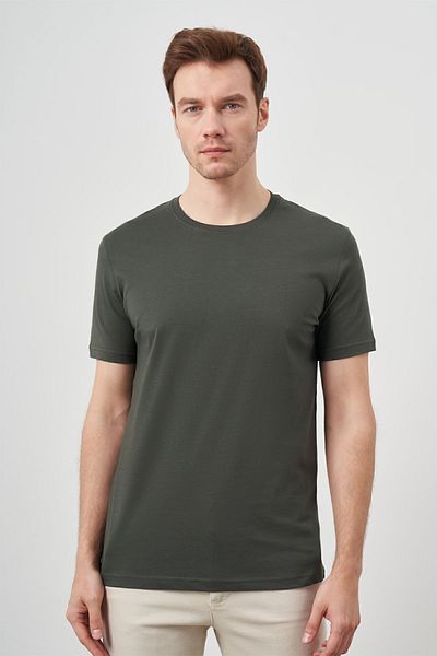 Morven Men's Khaki Basic Crew Neck Dynamic Fit T-Shirt
