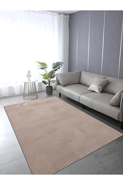 Merinos Meri?nos Rölyef Joy Bej Premium Kaymaz Taban Yolluk Halı