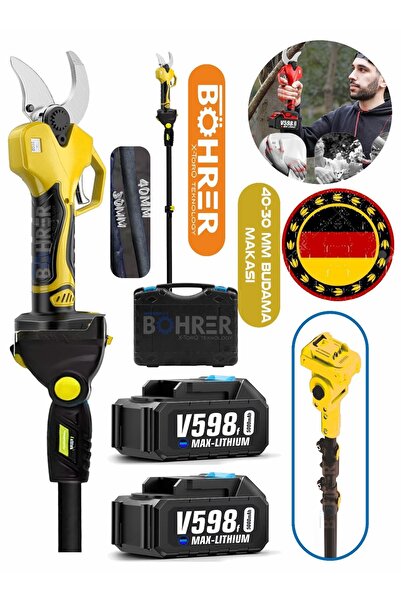 BÖHRER ALMAN YELLOW KÖMÜRSÜZ DİJİTAL 3M UZATMA KOLLU 42MM PROFESYONEL AKÜLÜ B...