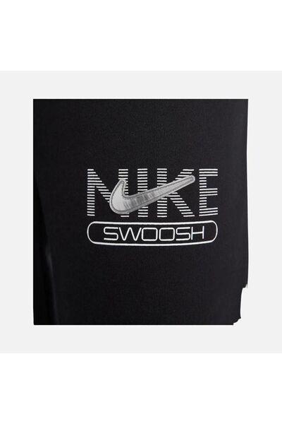 Nike Sportswear Swoosh High-waist Fleece Siyah Kadın Uzun Düz Eşofman Altı Dr5615-010