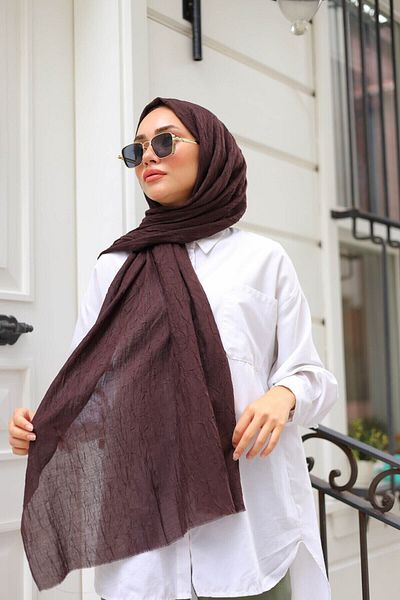 shalby Bamboo Crash Shawl Bitter Brown