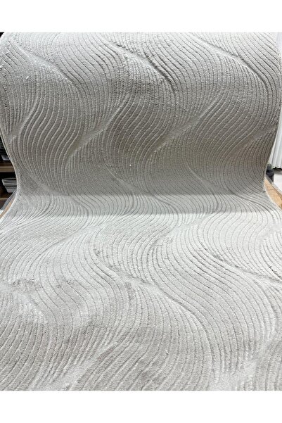 Merinos Rölyef Orla Bej Kaymaz Taban Kesme Halı Yolluk