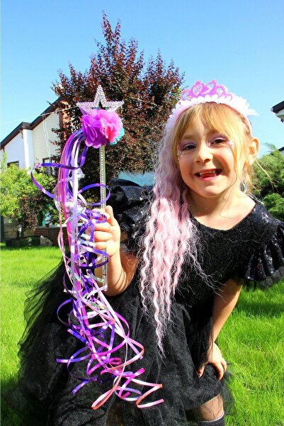 Çılgın saçlar Yıldız Peri Asası Yeni Yıl Yıldiz Değnek Çiçekli Prenses Sihirl...