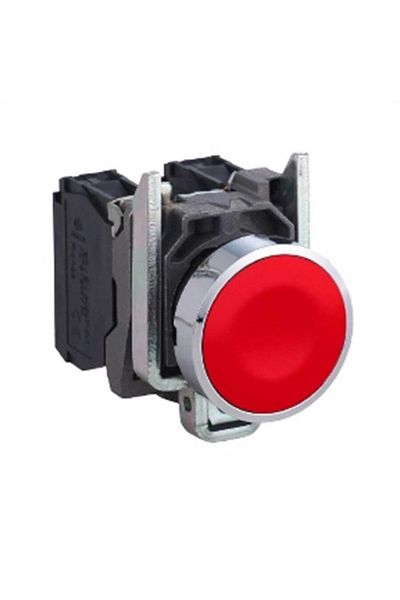 Schneider Electric شنايدر Xb4ba42 22 ملم زر تحكم أحمر زنبركي معدني