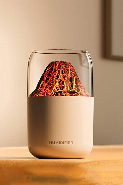 TECHNOMEN 300 Ml Ulrasonik Led Işıklı Yanardağ Volkan Hava Nemlendirici Buhar...