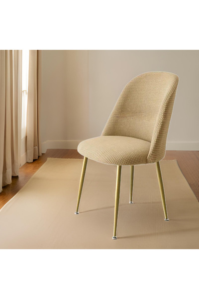 uzhanem Висококачествен овален калъф за стол - Стилен единичен калъф за стол с квадратна шарка