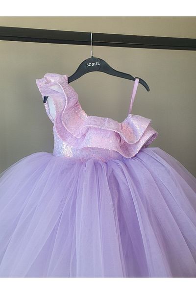 SCSTİL Lilac one-shoulder dress with sequins