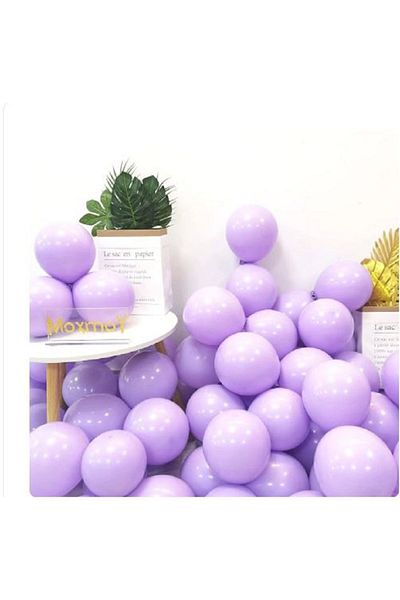 turkuaz parti 10 Macaron Lilac Balloons