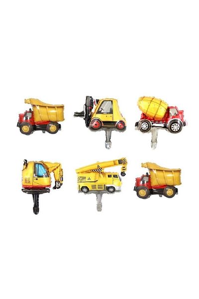 turkuaz parti 18" Foil Balloon - Set of 6 Trucks Construction Themed