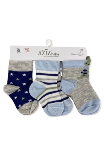 Aziz Bebe جوارب قطنية للأطفال الرضع مكونة من 3 قطع