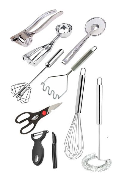 Sekiz8 هراسة الثوم، مغرفة الآيس كريم، خفاقة، مصفاة، هراسة البطاطس | مطبخ 10 ق...