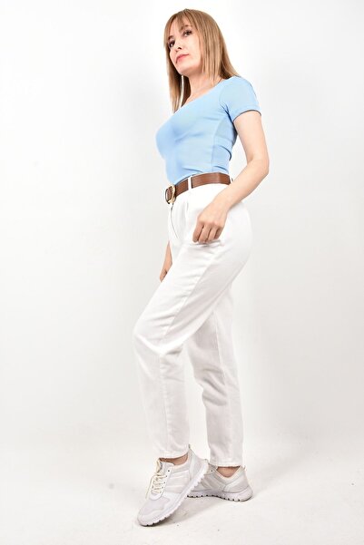 moda caddesi Kare Yaka Crop Bluz
