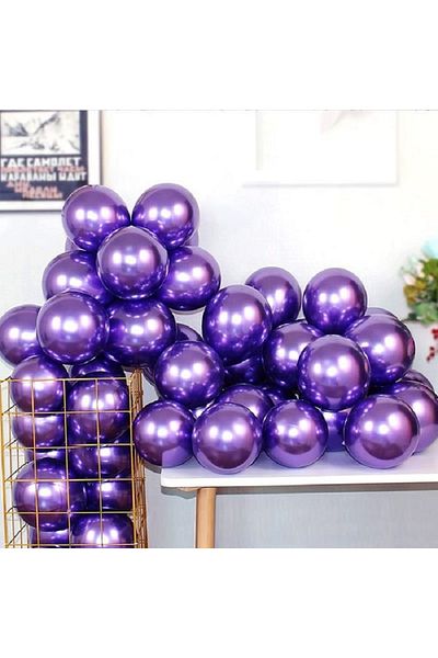 turkuaz parti Pack of 10 Metallic Purple Balloons