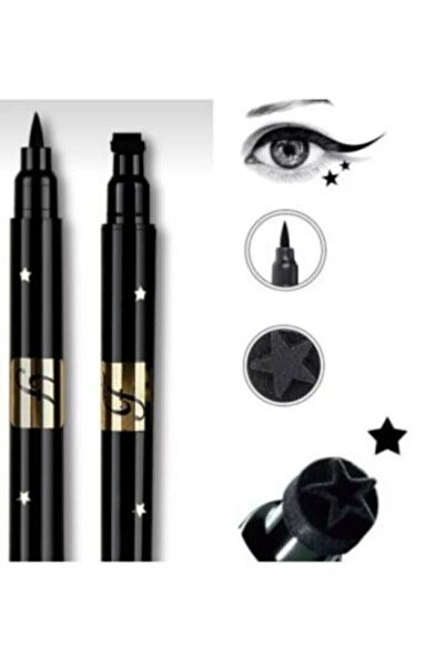 aks kozmetik Çift Uçlu Yıldız Desenli Eyeliner