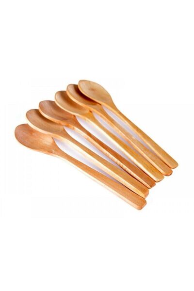 Harmoni Home 6'lı Mini Bambu Tahta Kaşık Baharat Kaşığı