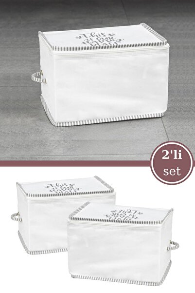 Evren 2 Adet İpli Kazak Hurcu, Yatak Baza Kanepe Altı Kıyafet Çamaşır Eşarp D...