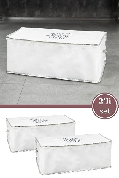 Evren 2 Adet Ipli Yastık Saklama Hurcu, Yatak Kanepe Altı Yastık Kıyafet Çama...