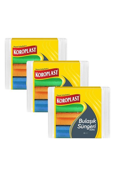 Koroplast 8 X 3 Pack Corrugated Dish Sponge